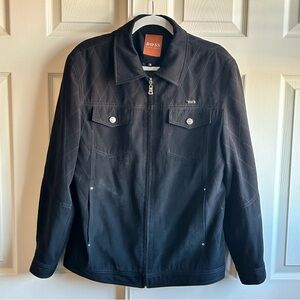 Hugo BOSS Men's Black Diamond Quilted Zip-Up Jacket Size Medium